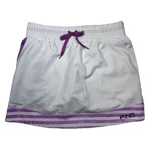 PING Kaitlin Sensorcool Golf Skort White Purple‎ Womens Large Athletic Tennis